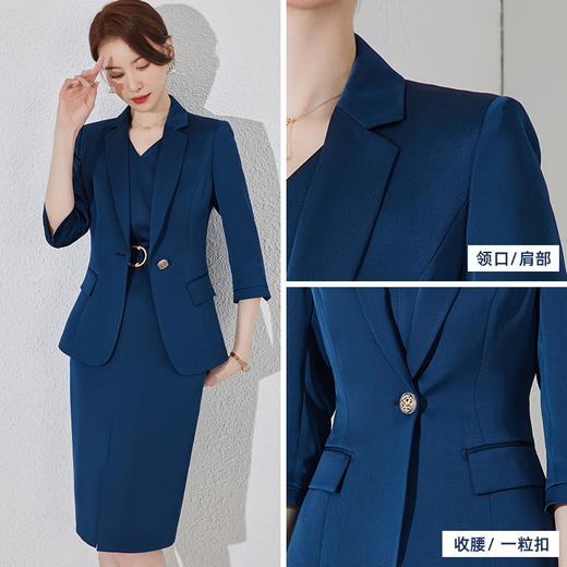 艾尚臣西装外套女通勤工装高级感通勤修身洋装缎面感职业套装薄 商品图4
