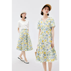 【严选】诗凡黎夏法式大花卉围裹式茶歇裙7E4390911