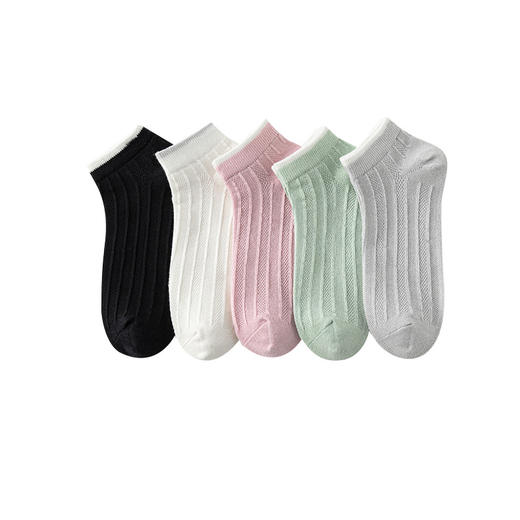 夏季袜子女短袜船袜女袜简约夏天棉袜不掉跟纯色1双 商品图4