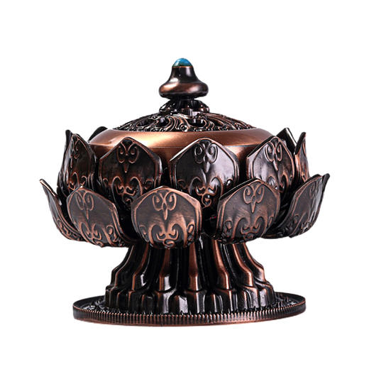 香器/莲花香座  铜香炉客厅复古莲花供佛香托线香盘香炉茶道香道熏香摆 商品图4