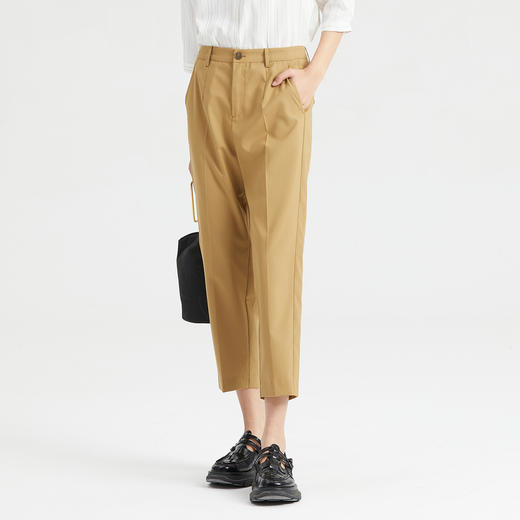 谜底条纹西裤女2023夏季新款宽松百搭休闲裤直筒九分裤236MK7107 商品图1