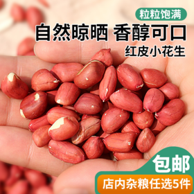 【山区杂粮】山区红皮花生  自然晾晒  颗粒饱满  香醇可口  花生米  350g