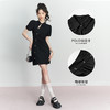 西遇新中式连衣裙女新款POLO领蝴蝶扣禅意黑色旗袍裙V0050552 商品缩略图6