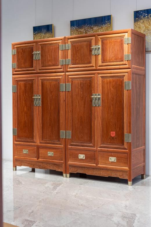 红桥红  家具严选  缅甸花梨（大果紫檀）  【236素面 顶箱柜 独板 白胚】 商品图1