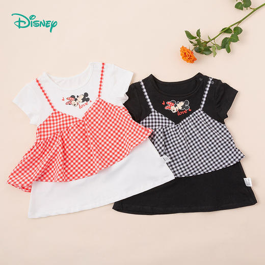 【商场同款】迪士尼童装 女童假两件短袖连衣裙夏季吊带拼接裙子女 商品图9