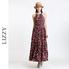 LIZZY 时尚优雅露肩印花收腰显瘦大摆度假风连衣裙7820 商品缩略图2