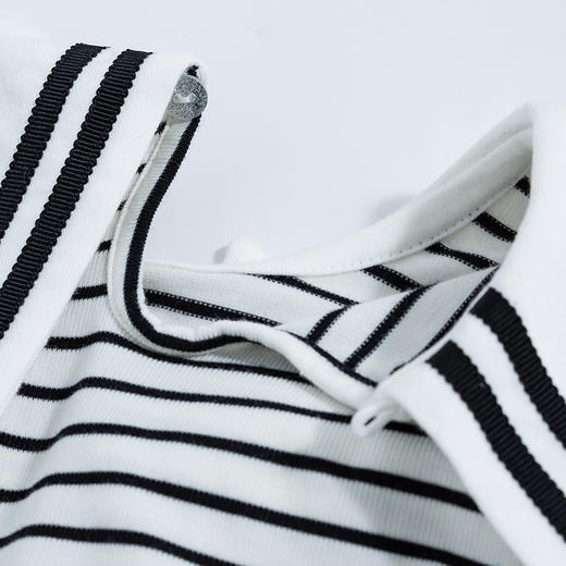 【商场同款】迪士尼童装女童短袖连衣裙洋气中大童条纹荷叶边翻尖领小飞象裙子 商品图3