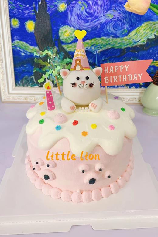 狮子家-小猫咪生日蛋糕 纪念日蛋糕 聚会 仪式感必备 健康甜品 商品图0
