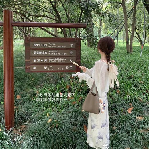 金蘑菇菇【《兰亭序》】小性感纯欲风过膝修身吊带裙+小坎肩防晒 商品图2