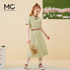 女装翻领短袖中长款连衣裙（配腰带）Q3222332 商品缩略图1