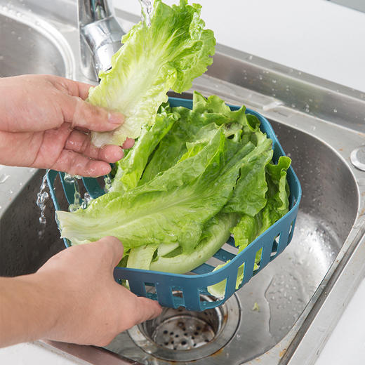 「9.9元包邮！四色可选」家用六边形沥水篮 洗菜洗水果蔬菜篮子厨房用品洗菜盆镂空淘菜篮 商品图2