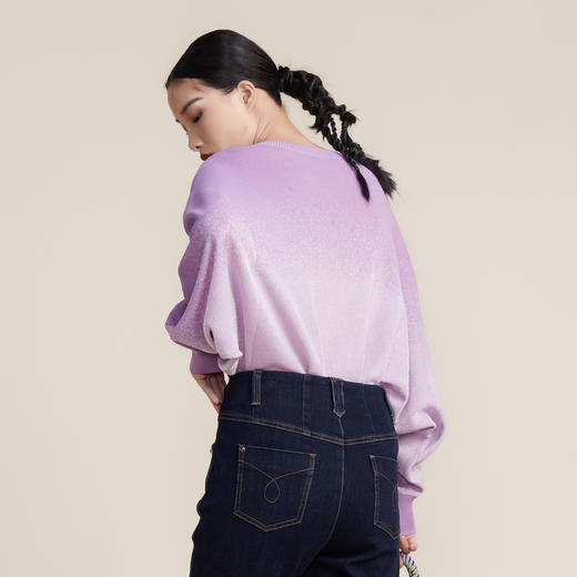 MIIDII谜底2022春趣味图案珠片绣花圆领套头针织衫女221MZ0380 商品图2