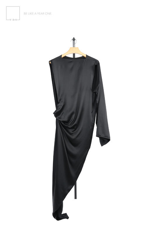 Rick Owens | EDFU黑色丝绸-粘胶混纺连衣裙 商品图4