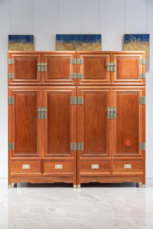 红桥红  家具严选  缅甸花梨（大果紫檀）  【236素面 顶箱柜 独板 白胚】 商品图0