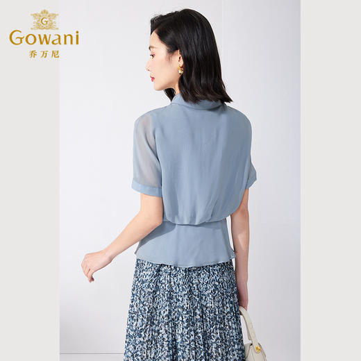 乔万尼真丝衬衫女夏季新品上衣100%桑蚕丝通勤设计ET2C208 商品图4