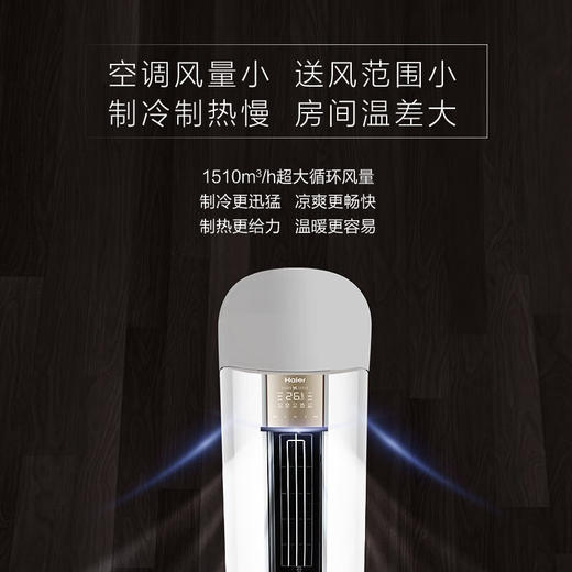 海尔（haier）新一级能效空调立式3匹 3P变频内外机自清洁空调智能冷暖圆柱型柜机 3匹一级KFR-72LW 28DNA81U1 商品图4
