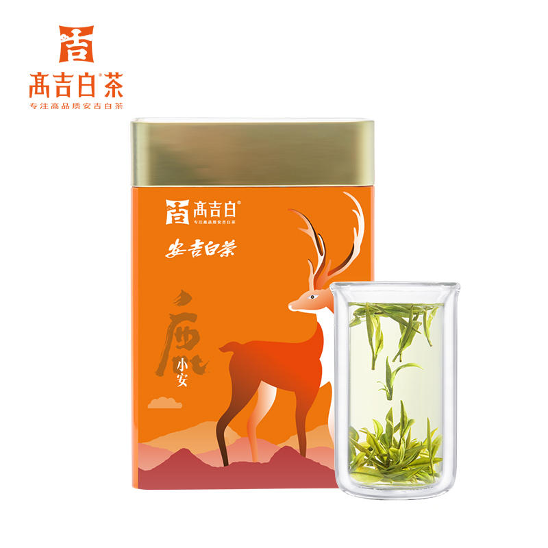 【2023年新茶】高吉白 安吉白茶 鹿小安 明前特级绿茶 128g/罐（京东同款）