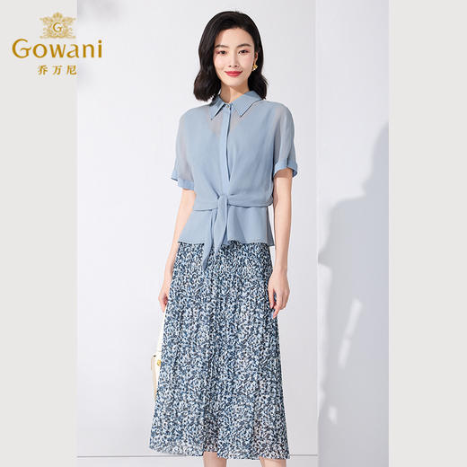 乔万尼真丝衬衫女夏季新品上衣100%桑蚕丝通勤设计ET2C208 商品图3