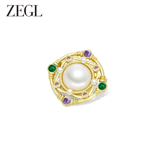 ZEGL设计师罗马假日系列人造珍珠胸针女设计感小众复古小香风配饰 商品图0