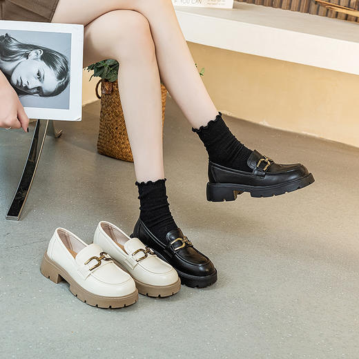 意大利KAISER凯撒羊皮厚底乐福鞋，羊皮鞋面，小众百搭 商品图0