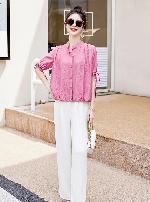 气质清新，短袖上衣阔腿裤两件套裤HR-AQHUI23050-1 商品图11