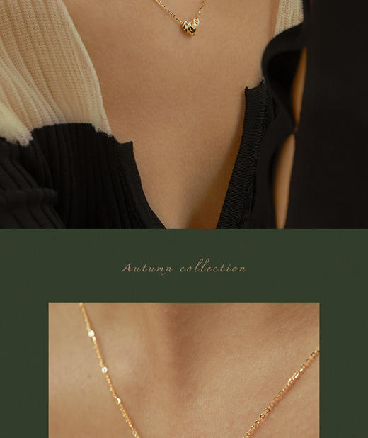 Oflye潮流饰品 爱心项链女新款百搭锁骨链轻奢饰品 商品图3
