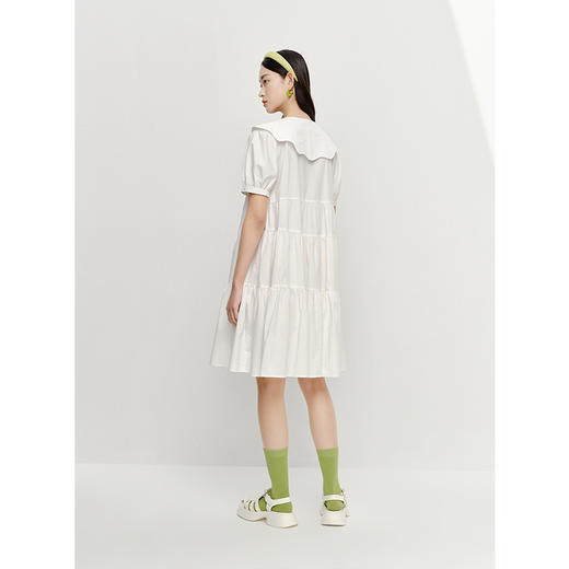 NEELLY纳俪商场同款夏季减龄娃娃领连衣裙女中长款大摆裙小个子N23051Y01117 商品图3