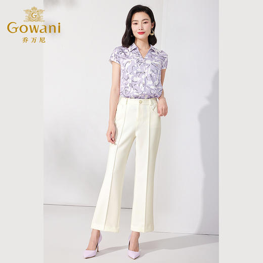 乔万尼西装裤女夏季新款微喇裤显瘦休闲裤ET1F507 商品图1