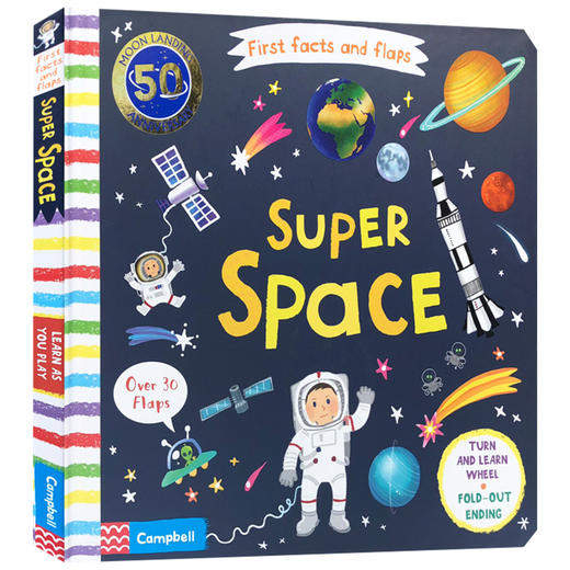 动手找事实 太空 英文原版绘本 纸板书 Super Space First Facts and Flaps 宇宙知识启蒙 3-6岁 英文版原版书籍 进口英语书正版 商品图0