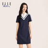ELLE Active 【气质复古】女装翻领时尚显瘦短袖连衣裙夏季新款 商品缩略图0
