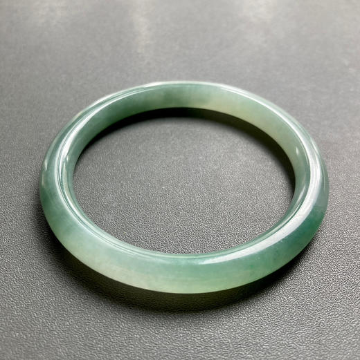 糯冰种晴水绿飘花翡翠细圆条手镯53 商品图2