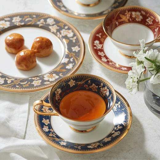 Noritake则武 SUBLIME日式花鸟图奢华骨瓷咖啡杯24K金红茶杯送礼 商品图4