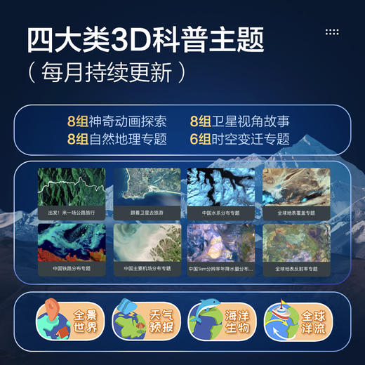 北斗数字地球仪卫星浮雕AR灯光地球仪30厘米 商品图2