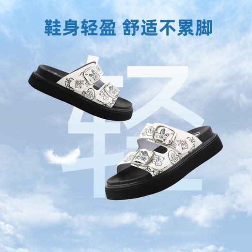 Safiya/索菲娅2023夏季新品萌趣IP炸毛兔厚底休闲假日外穿凉拖 SF32110014 商品图3