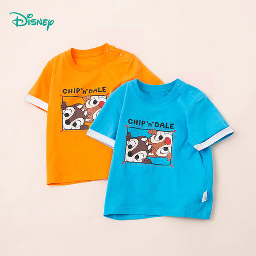 【商城同款】迪士尼童装男童短袖T恤夏季新奇奇蒂蒂中大童宝宝纯棉上衣反袖222DS0548 商品图4
