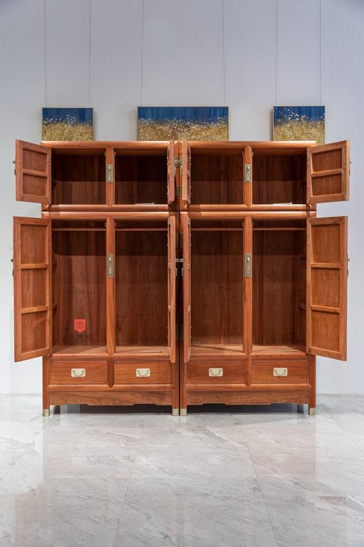 红桥红  家具严选  缅甸花梨（大果紫檀）  【236素面 顶箱柜 独板 白胚】 商品图8