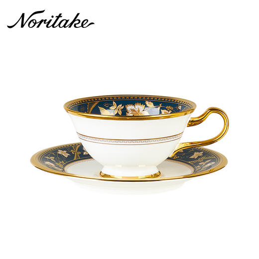 Noritake则武 SUBLIME日式花鸟图奢华骨瓷咖啡杯24K金红茶杯送礼 商品图1