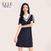 ELLE Active 【气质复古】女装翻领时尚显瘦短袖连衣裙夏季新款 商品缩略图4
