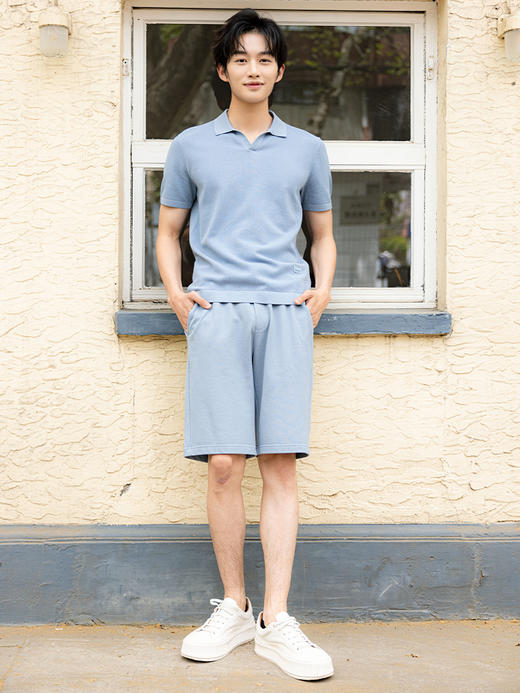 callisto浅蓝棉混纺T恤 SSTSS176C 商品图2