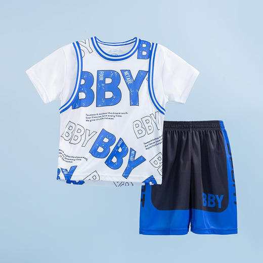 贝贝怡男童夏季短袖短裤运动套装儿童球衣速干服中大童篮球服套装232T2566 商品图9