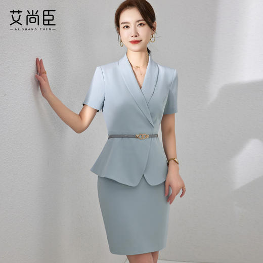 艾尚臣2023夏季时尚上班服西装套装干练房地产置业顾问女装正装 商品图1