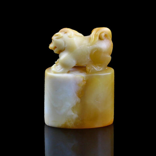 孤品014181:老挝石北部黄貔貅钮椭圆章-2.8*1.7*4.1cm 商品图2