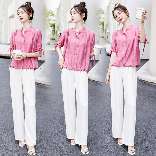 气质清新，短袖上衣阔腿裤两件套裤HR-AQHUI23050-1 商品图7