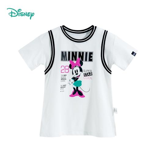 【商场同款】迪士尼童装女童短袖连衣裙夏季透气中大童米妮宝宝运动休闲裙子 商品图1