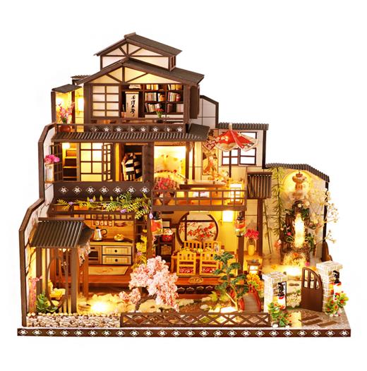 【儿童玩具】弘达新款DIY小屋古都望月创意复古日式手工拼装建筑模型别墅玩具 商品图4