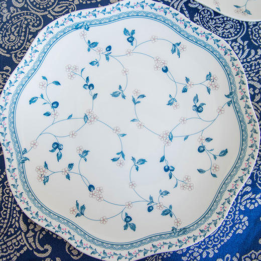 【餐具清仓特惠5折】雷澳娜/REONE釉中骨瓷碗碟套装家用餐具 繁花似锦8人用36头中餐具 商品图2