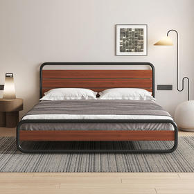 喜梦宝双人床铁艺复古实木铁艺床架双人简约现代时尚可可系列