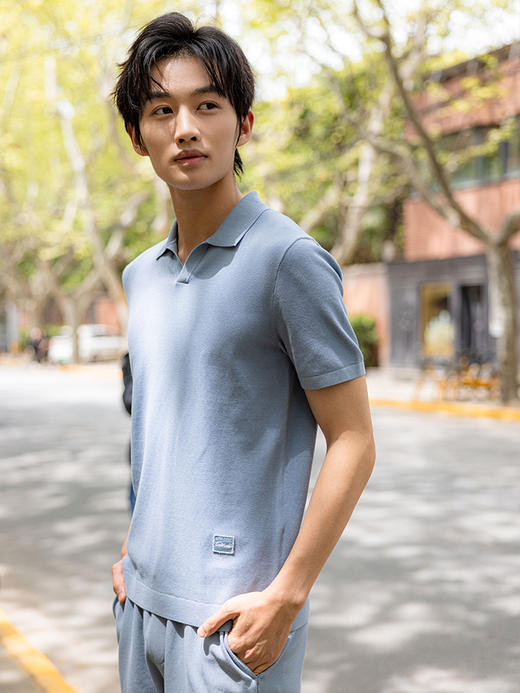 callisto浅蓝棉混纺T恤 SSTSS176C 商品图1