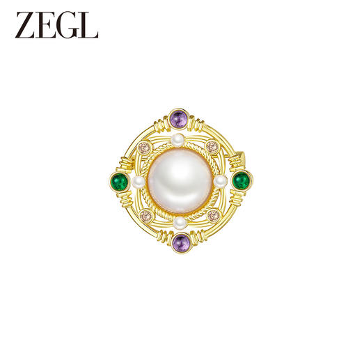ZEGL设计师罗马假日系列人造珍珠胸针女设计感小众复古小香风配饰 商品图3