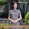 3楼  RONGPING「荣萍」PLDX210055  黑白印花人丝拼色新中式旗袍 商品缩略图0
